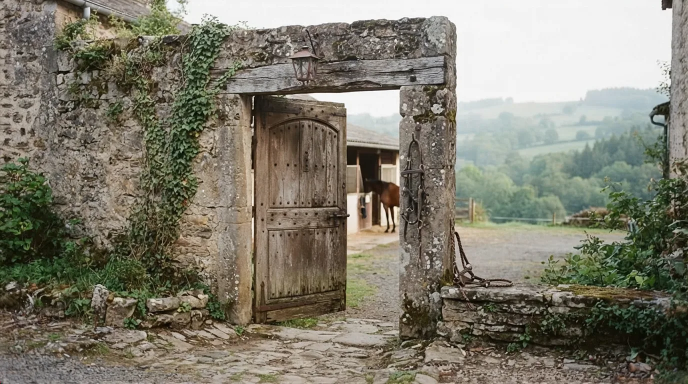 Entrée du Écuries de Sarget, centre équestre à Sainte-Féréole