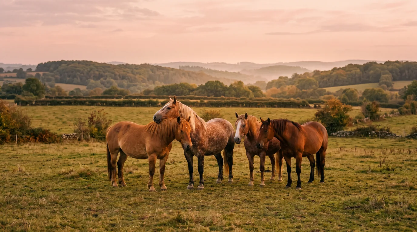 Les chevaux du Écuries de Sarget en liberté, Corrèze